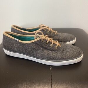 Keds Womens Champion Sneakers‎ Shoes Gray Wool Low Top Lace Up 8.5 EUR 39.5